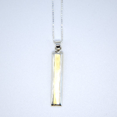 Slim Rectangle Pendant with Silver Border