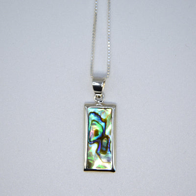 Medium Rectangle Pendant with Silver Border