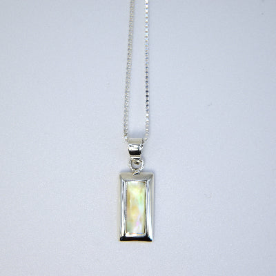 Small Rectangle Pendant with Silver Border