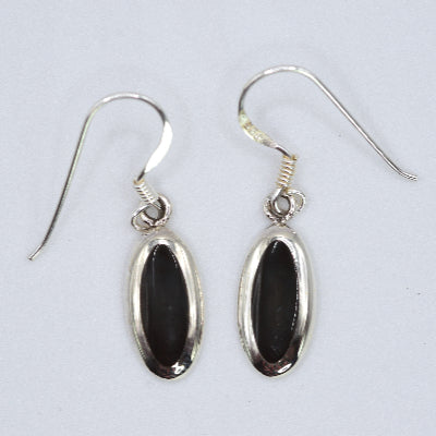 Oval Drop Stone Earrings with Border