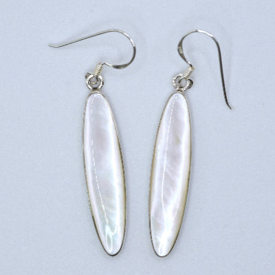 Long Oval Drop Earrings