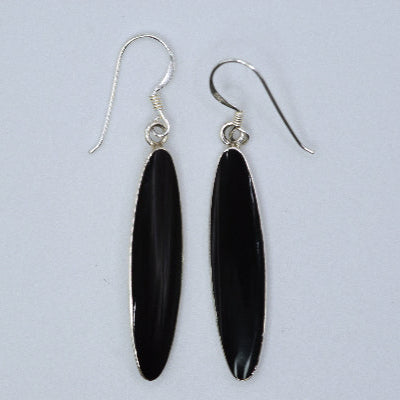 Long Oval Drop Earrings