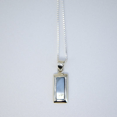 Small Rectangle Pendant with Silver Border