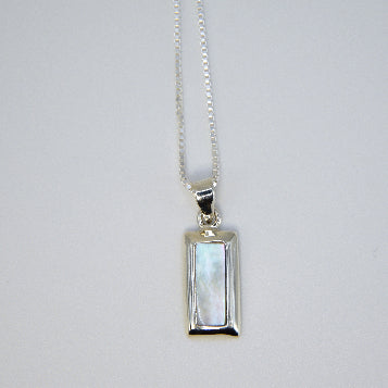 Small Rectangle Pendant with Silver Border
