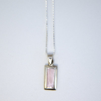 Small Rectangle Pendant with Silver Border