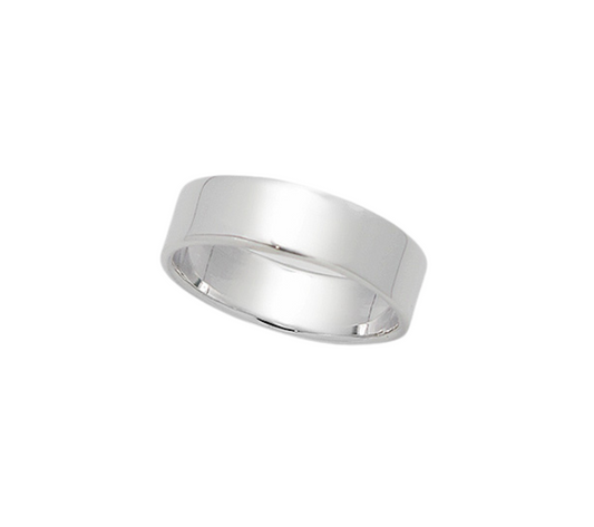 6mm Plain Silver Flat Ring