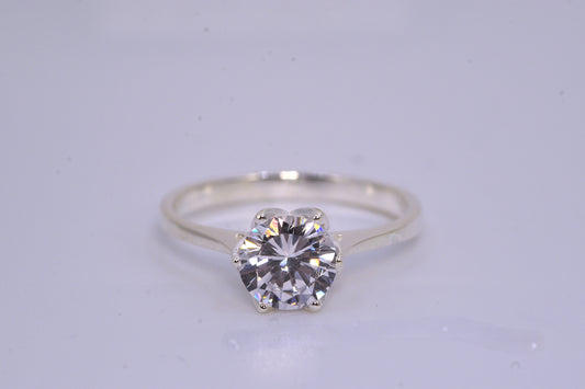 Large Round CZ Solitaire Ring