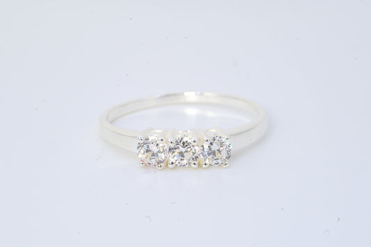 Classic Three-Stone CZ Ring
