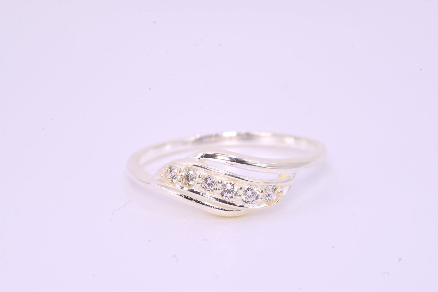 Twisted CZ Accent Ring