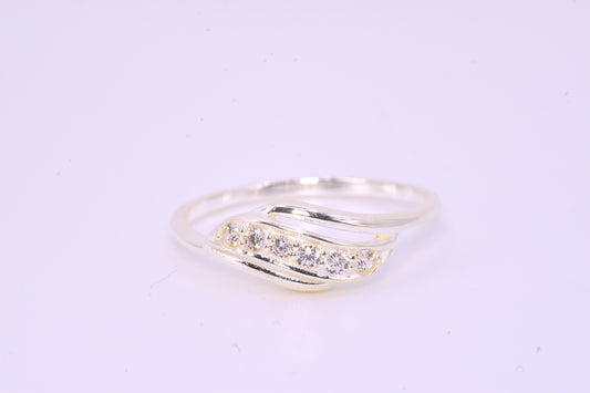 Twisted CZ Accent Ring
