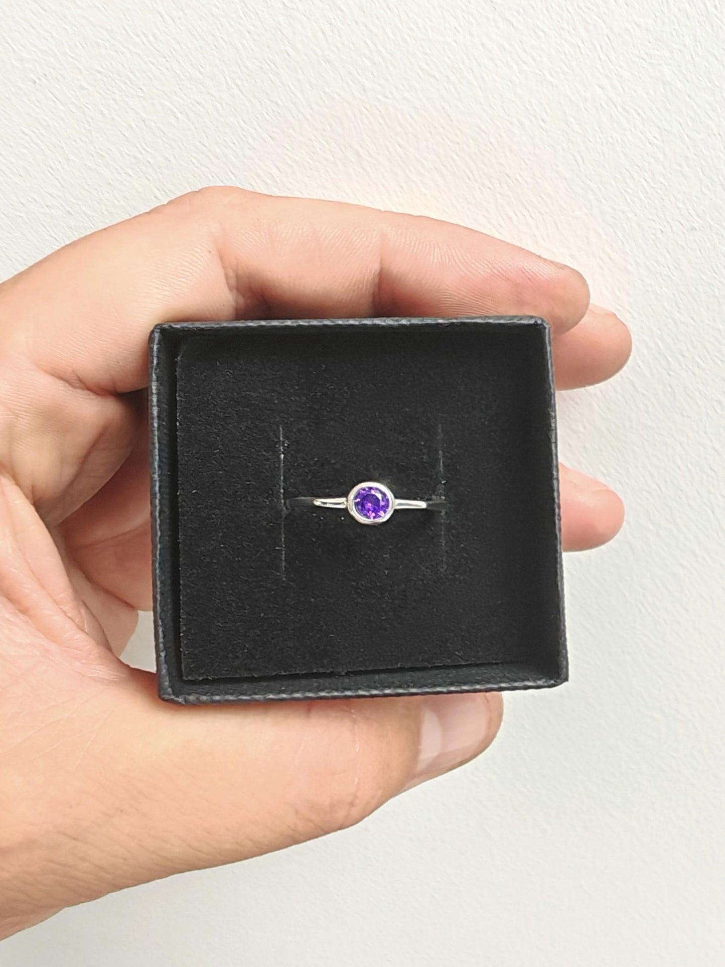 Classic CZ Birthstone Round Ring