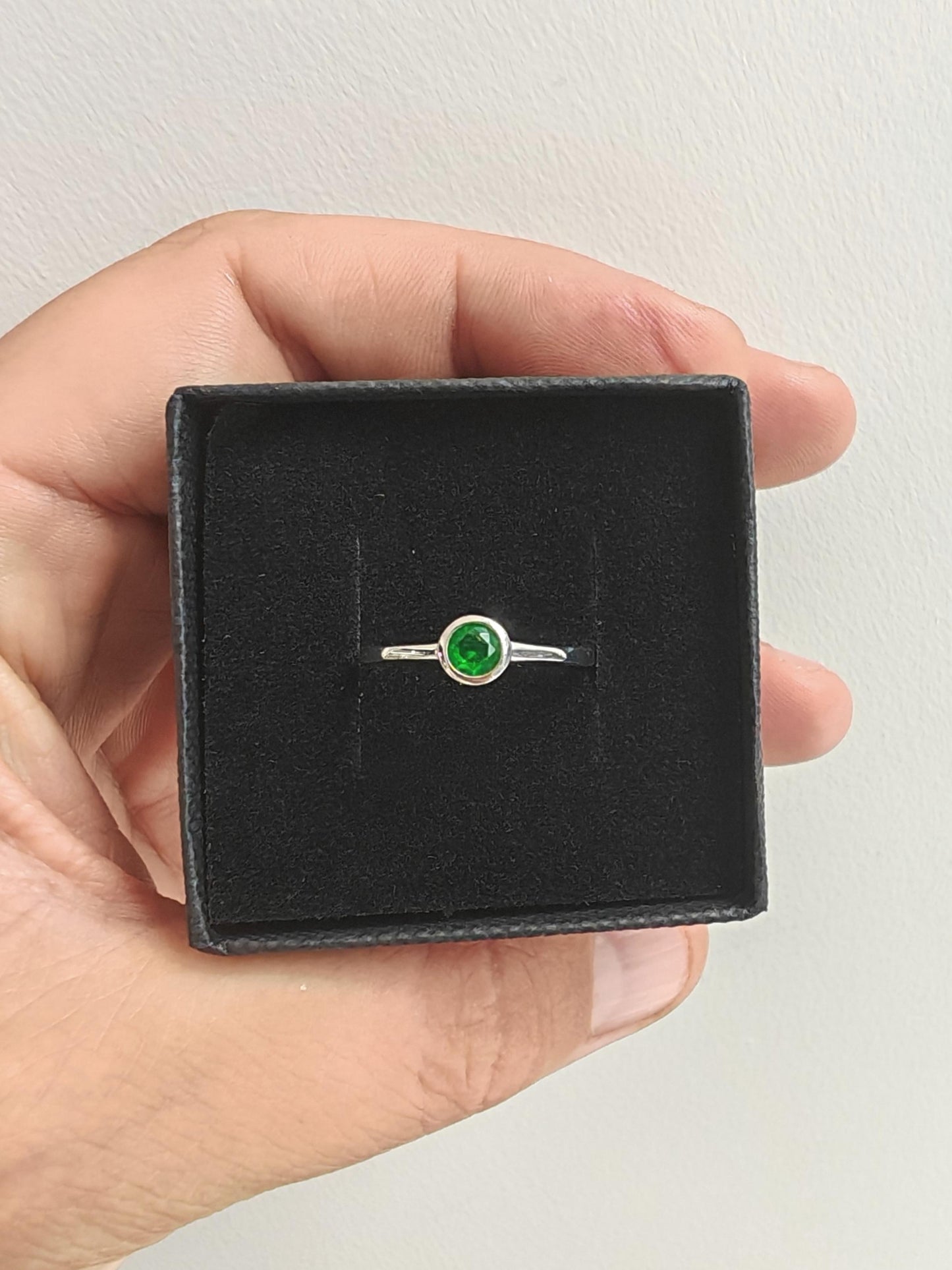 Classic CZ Birthstone Round Ring