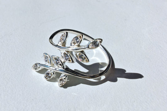 Leaf CZ Wrap Ring
