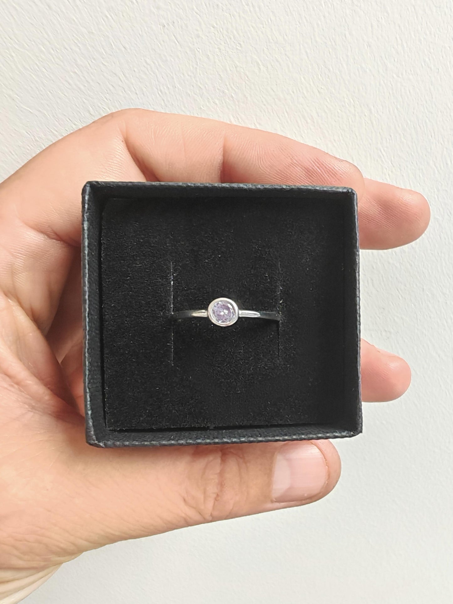 Classic CZ Birthstone Round Ring