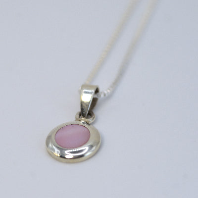 Small Round Pendant with Silver Border