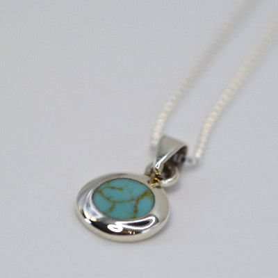 Small Round Pendant with Silver Border