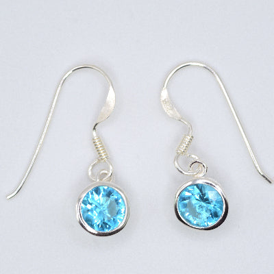 Blue Zircon CZ Drop Earrings
