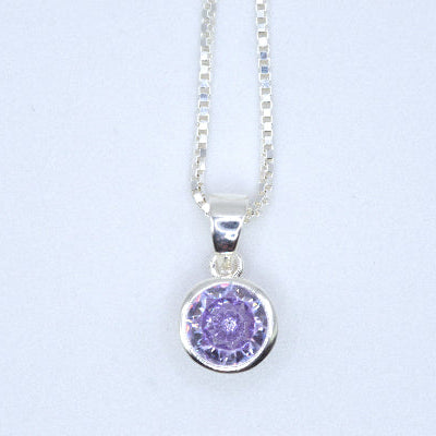 Light Amethyst CZ Necklace