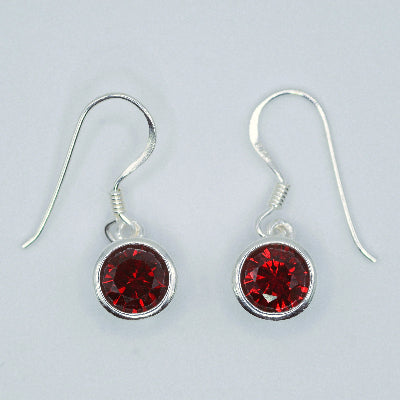 Deep Red Garnet Drop Earrings