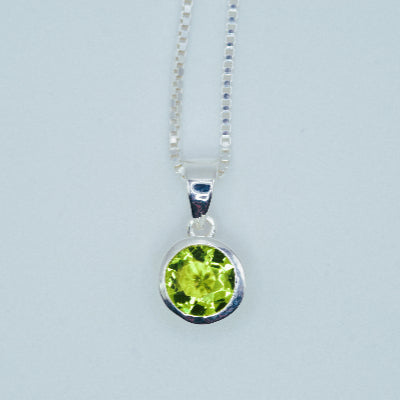 Green Peridot CZ Necklace