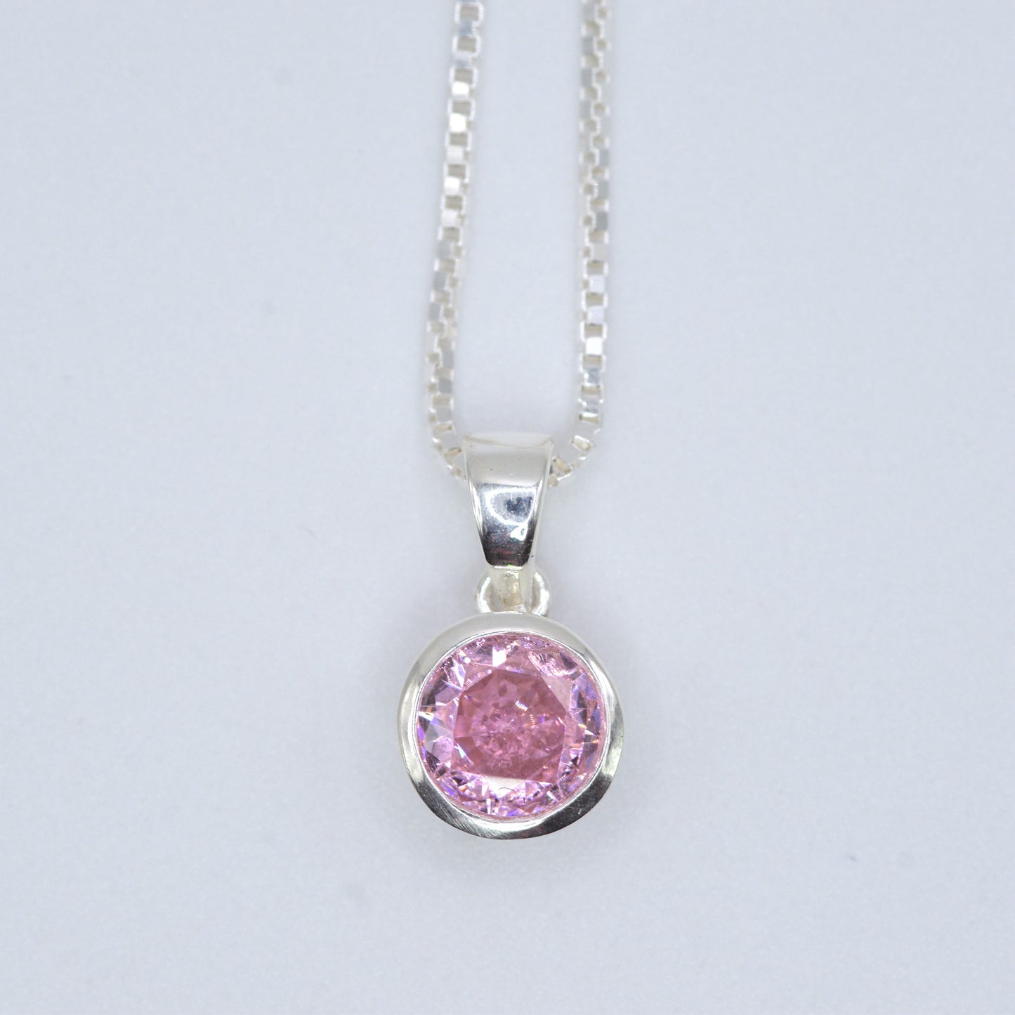 Rose Quartz CZ Necklace