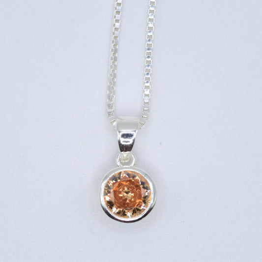 Citrine CZ Necklace
