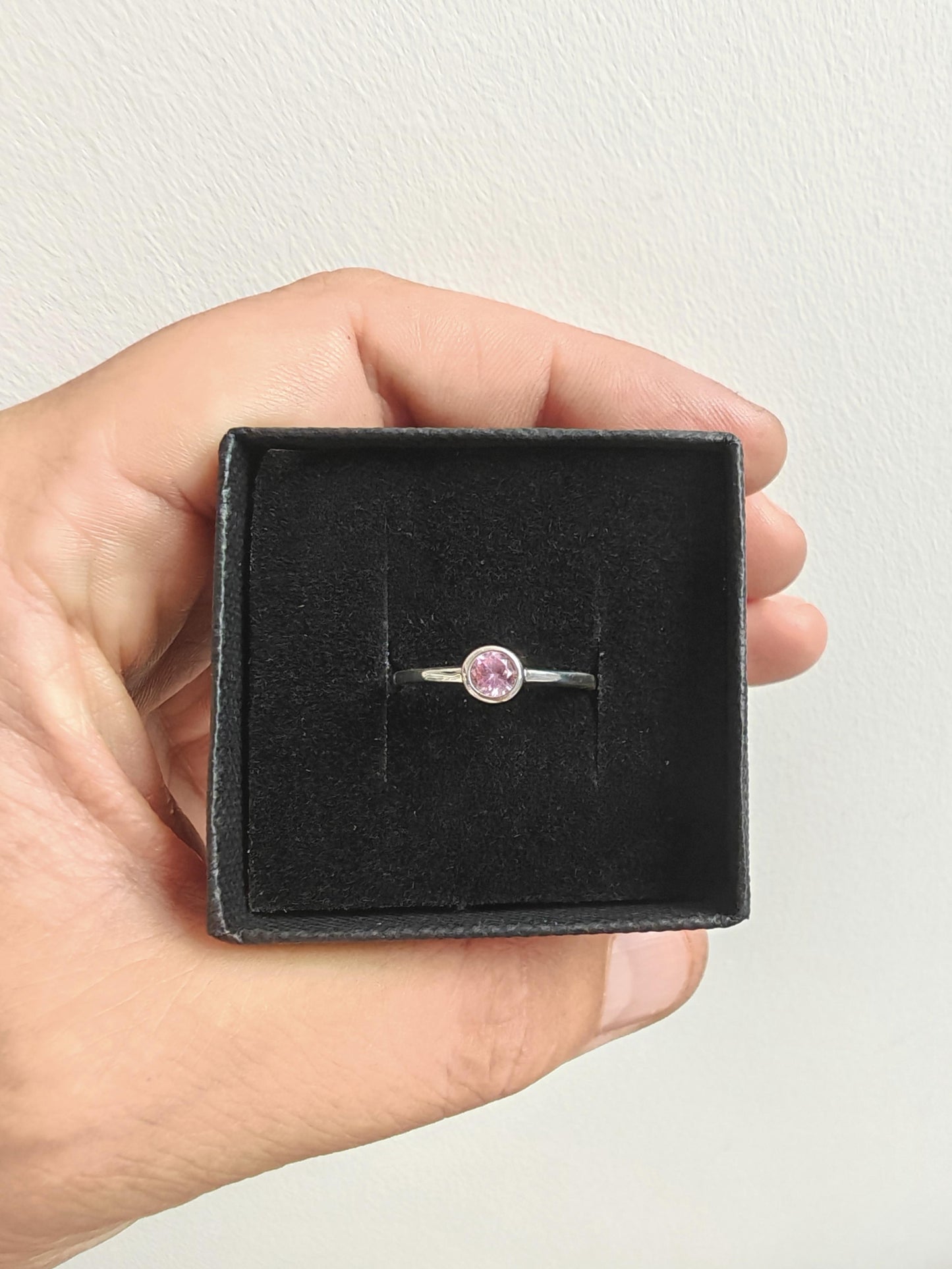 Classic CZ Birthstone Round Ring